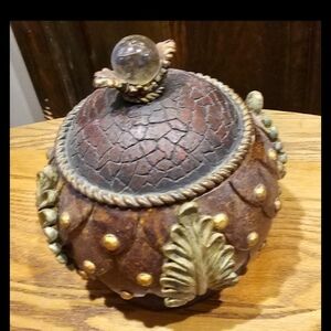 Decorative Brown and Gold Trinket Box